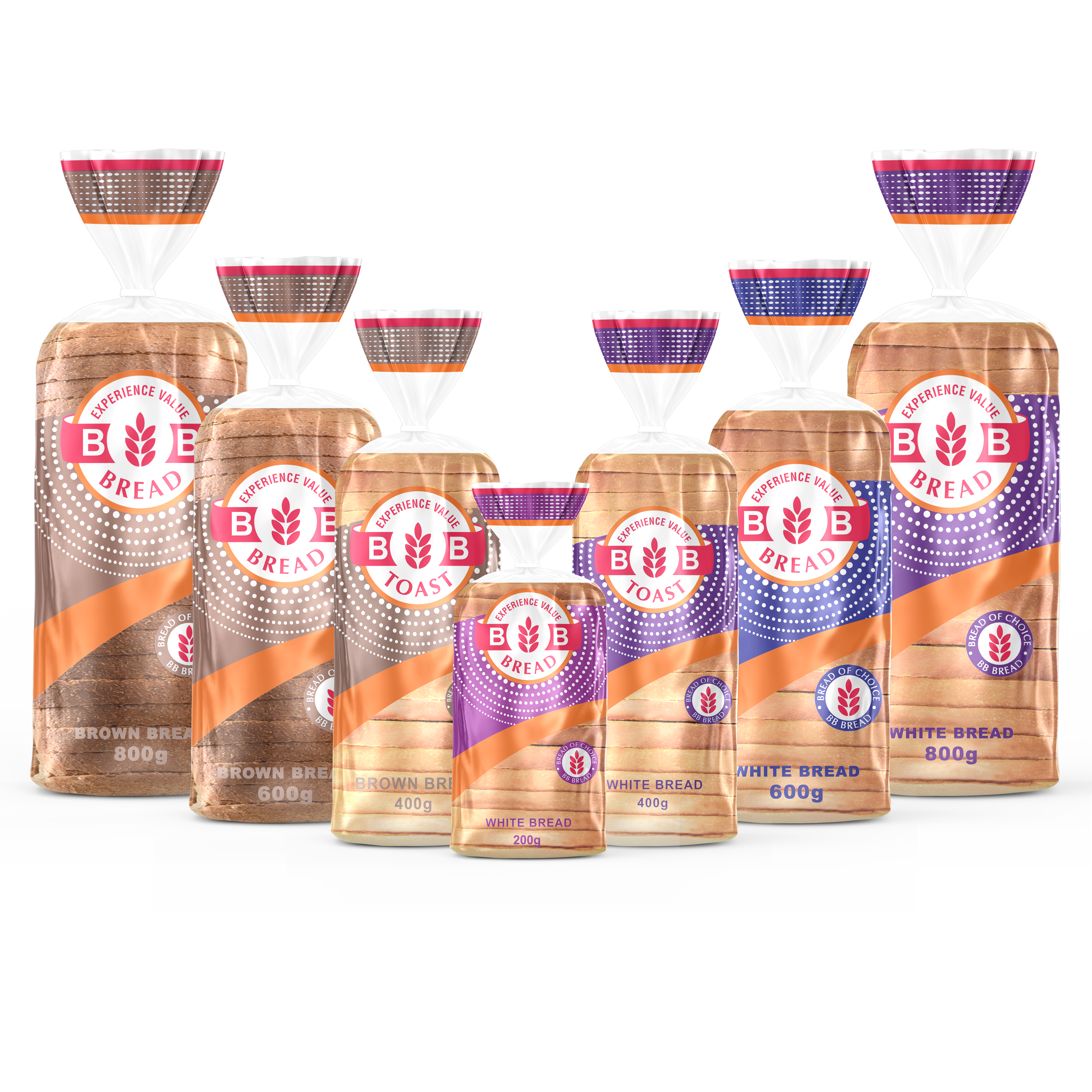 A variety of BB Bread products